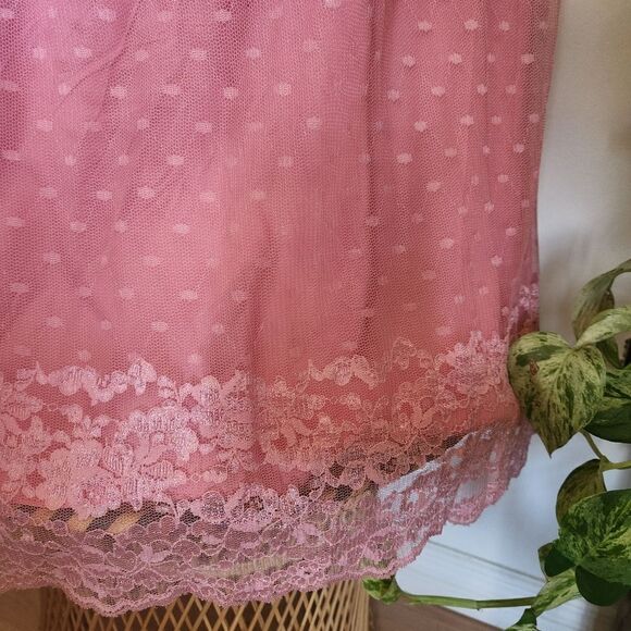 Blush Pink Lace Victorian Bridgeton Cottagcore Vtg Dress Lace Collared Dress - Picture 9 of 13